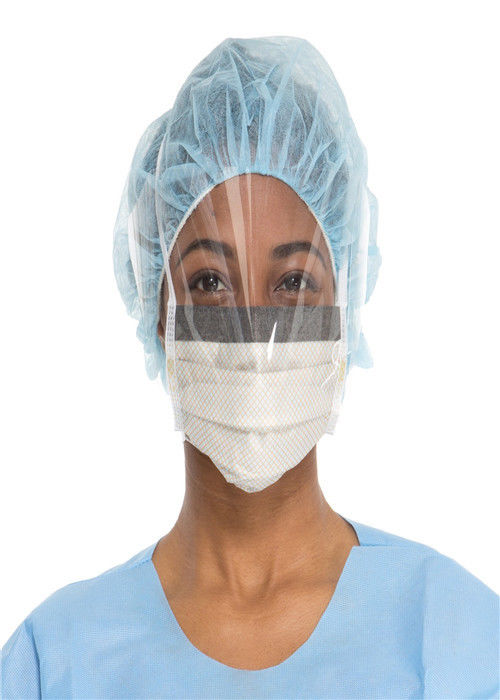 3 رقائق إيرلوب قناع الوجه الجراحي المتاح للجراثيم مع درع البلاستيك الشفاف